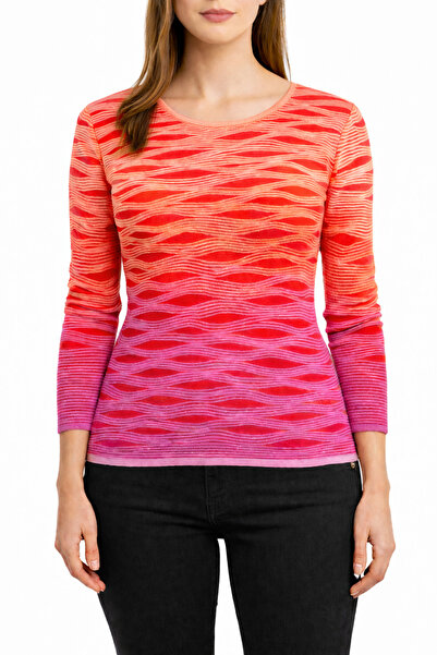 NEDEN بلوزة بأكمام طويلة مخططة متدرجة الألوان