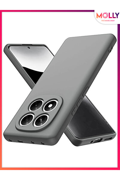 Molly غطاء سيليكون مخملي داخلي بلون رمادي ألفا لهاتف شاومي ريدمي نوت 14 برو 5G