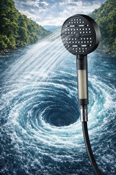 AKCAKESE 6 Fonksiyonlu Yeni Nesil Kireç Pas Kir Arındırıcı Filtreli Duş Başlığı