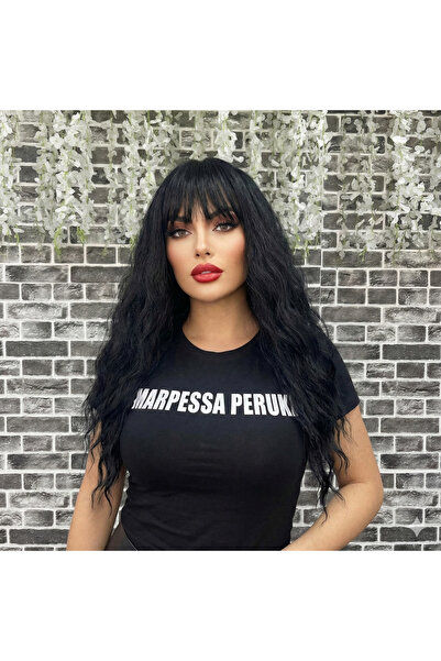 Marpessa Dalgalı Perçemli Uzun Fiber Sentetik Peruk Glamora Serisi