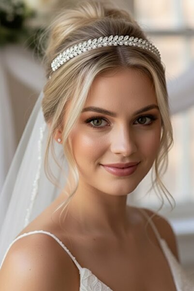 CAŞ DEKORASYON Zircon Stone Promise Engagement Henna Bridal Crown