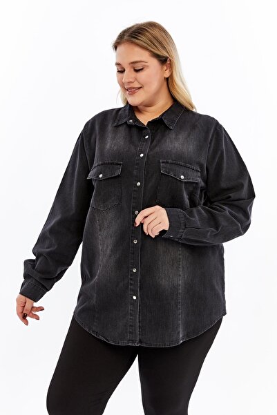 RMG Plus Size Tencel Smoked Shirt