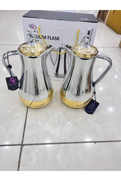 South house Silver and gold 1 liter/1 liter thermos set, glass inside