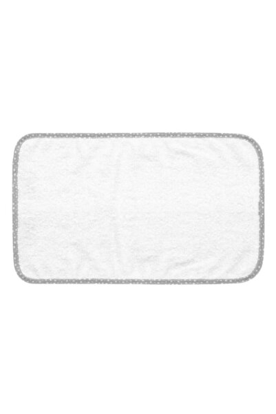 OEM White Cotton Face Towel with Gray Edge