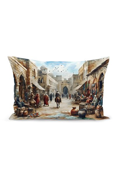 Bertille Home غطاء وسادة مطبوع رقميًا مزدوج الجوانب من سلسلة رمضان (غطاء سرير...