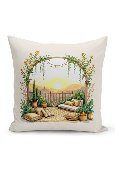 Bertille Home غطاء وسادة مطبوع رقميًا مزدوج الجوانب من سلسلة رمضان (غطاء سرير...