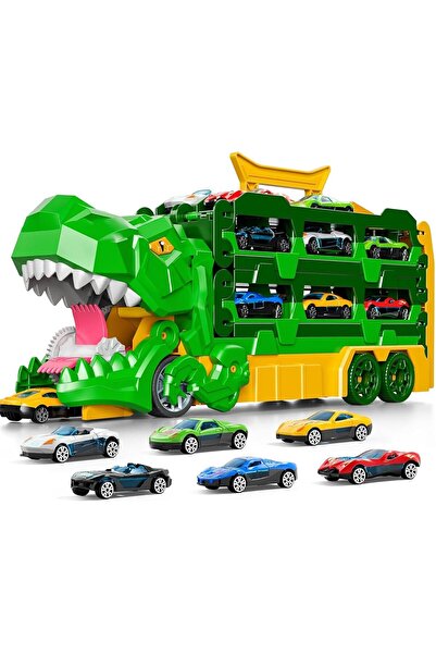 MLADEN Dinosaur Transport Truck with Racing Track