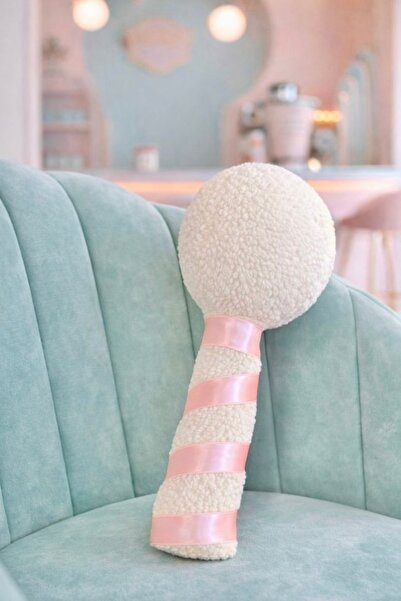 Cherry Bloom Cotton Lollipop Pillow Cafe Workplace Pillow with Pink Ribbon