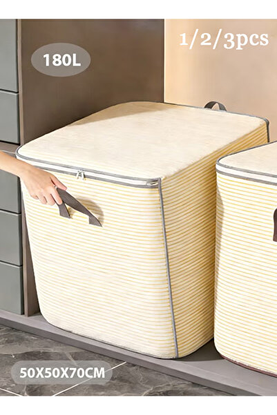 Generic حقيبة تخزين كبيرة بسعة 180 لترًا مزودة بمقابض، حقيبة تخزين قابلة للطي...