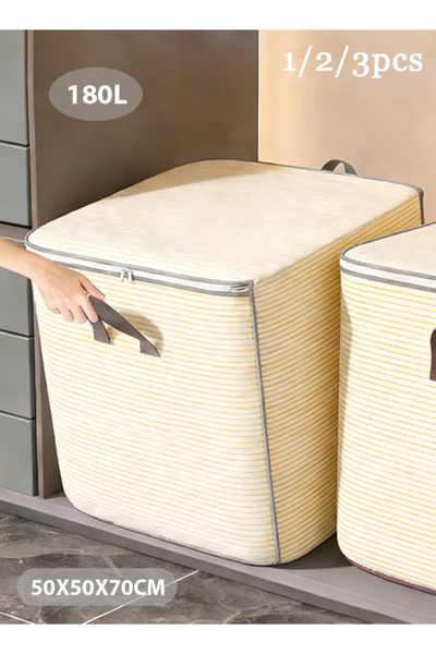 Generic حقيبة تخزين كبيرة بسعة 180 لترًا مزودة بمقابض، حقيبة تخزين قابلة للطي...
