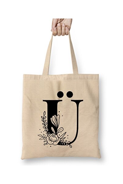 Toyaso Γράμμα Υ Λευκή υφασμάτινη τσάντα με μακριά λαβή Τσάντα αγορών Τσάντα π...