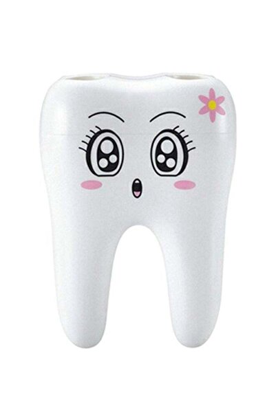 DOMEET Toothbrush Frame White/Black/Pink 7.2x7.2x9.7cm