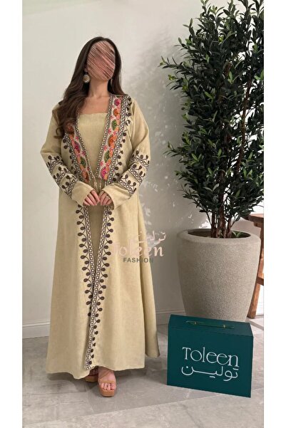 TOLEEN Two-piece linen jalabiya