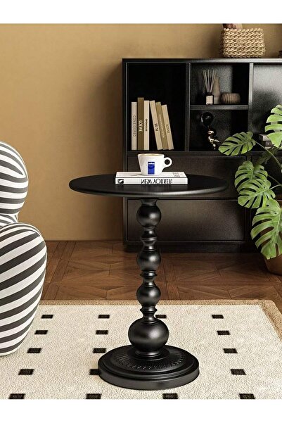 Mtanvxay طاولة قهوة مارتيني مستديرة بقاعدة حديدية سوداء ثقيلة مناسبة لغرف الم...