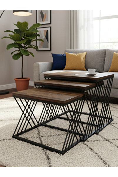 BEC5 Nesting Service Table Set - 3 Pieces - Modern Design
