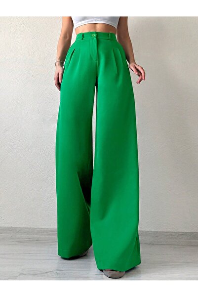 DUUE FASHİON Γυναικείο υφασμάτινο παντελόνι Palazzo