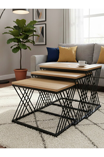 BEC5 Nesting Service Table Set - 3 Pieces - Modern Design