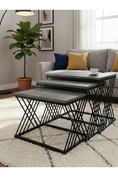 BEC5 Nesting Service Table Set - 3 Pieces - Modern Design