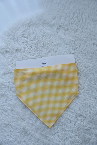 Ekose Desenli Lastikli Üçgen Kadın Bandana (Pötikare-Poplin)