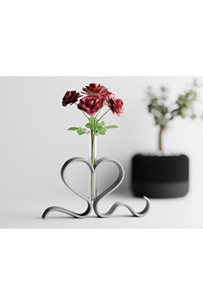 Sani Vase "Ribbon Heart Vase" 222x39xH120mm - Grey