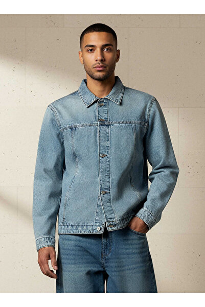 Lee Cooper جاكيت جينز رجالي بقصة عادية