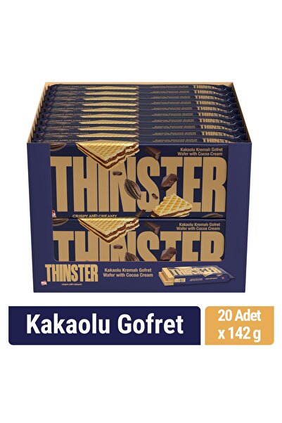 Thinster Kakaolu Kremalı Büyük Boy Gofret 142 gr x 20 adet