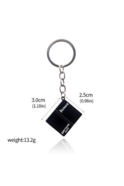 Miniso K00749 Anime Death Note Keychain Double L Black Notebook Pendant Key C...