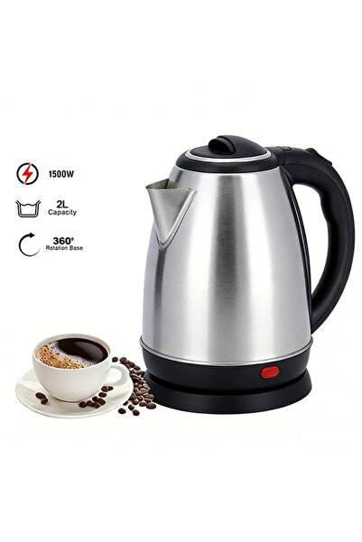 TaqwaMart 2-liter stainless steel travel tea maker for boiling water.