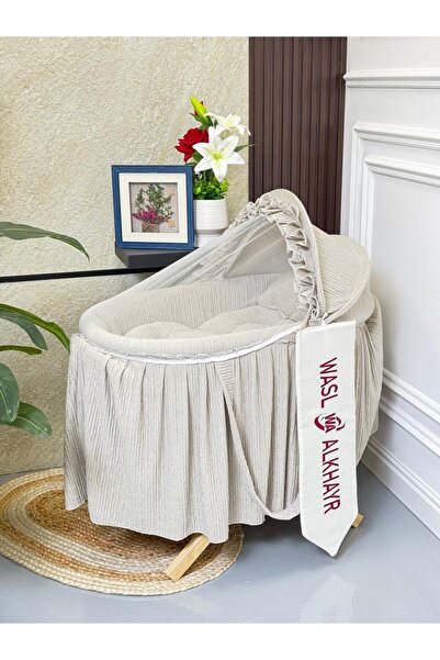 WASL ALKHAIR A stylish and safe baby cot from Moses basket, made of sturdy ir...