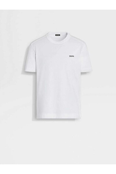 ZEGNA Logo Patch Pamuklu Tişört