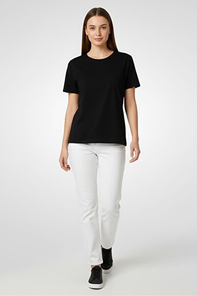 Brave Soul Women Crew Neck Short Sleeve Plain T-shirt, Black