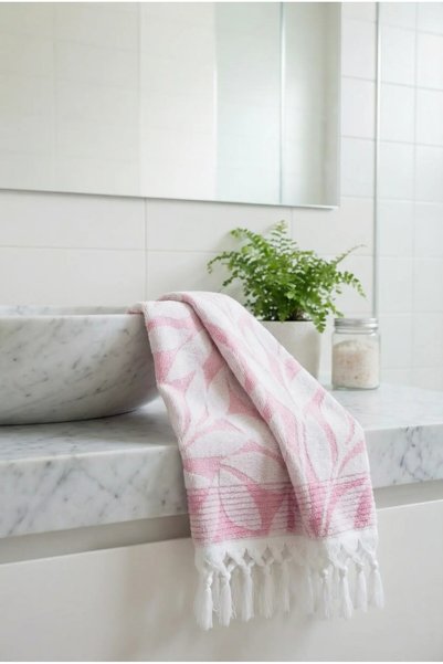 serelya 2-Piece Leaf Bath Towel - 90X145 Cm, 350 Gr, 100% Cotton