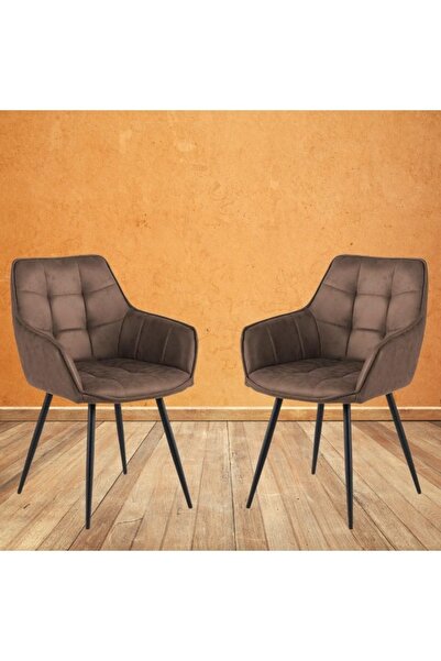 smart home 2 Pcs Modern Velvet Dining Chairs with Curved Barrel Armchair Desi...