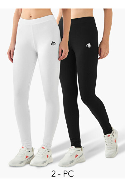 Kappa عبوة من قطعتين من الليغينغز المطاطية كاملة الطول بتصميم شعار