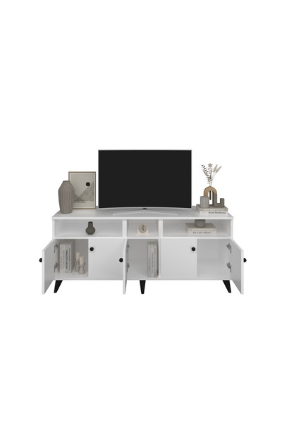 Dienni Simple Tv Ünitesi 3 Raflı 5 Kapaklı 150x44x64 BEYAZ