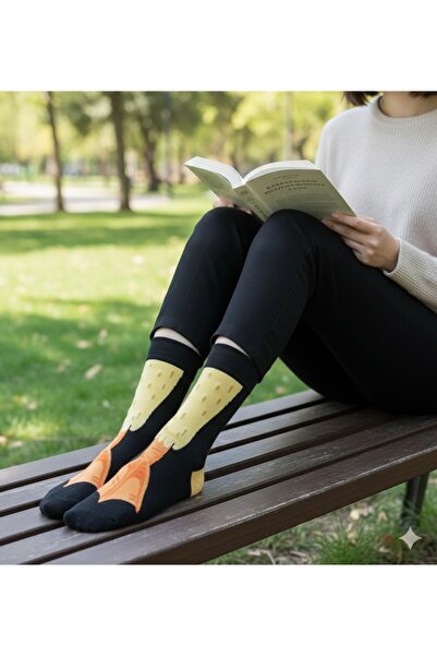 AL Bİ 90LIK Duck Foot Patterned Unisex Socks