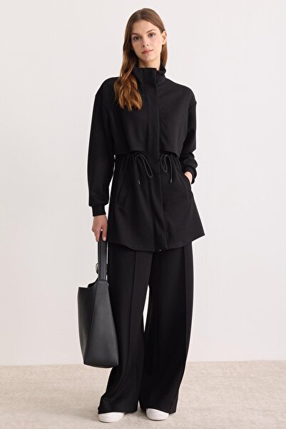 ipekton studio Soft Textured Zippered Modal Suit Black