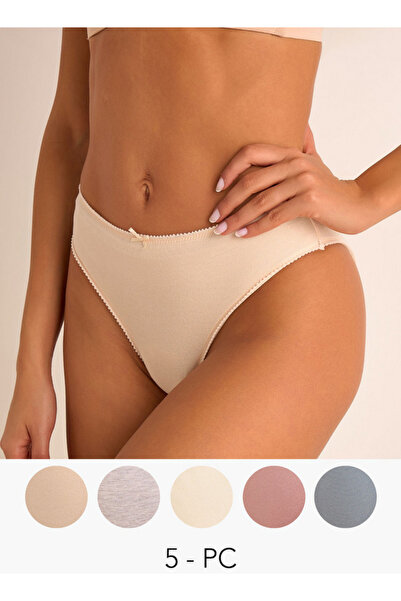 FAV طقم من 5 قطع - سراويل بيكيني مزينة بفيونكة