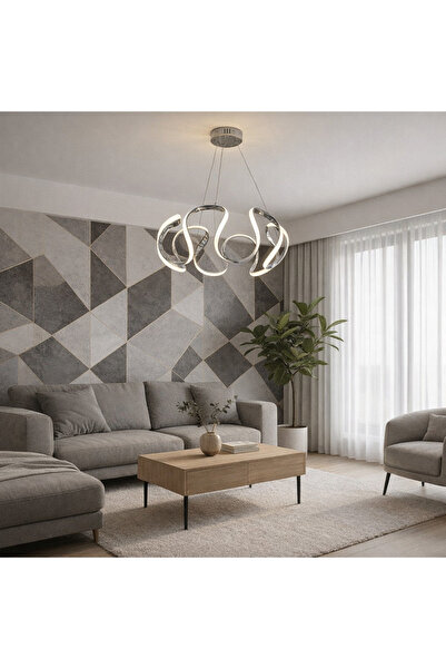 Akgül Büyük Krom Ledli Lüks Avize