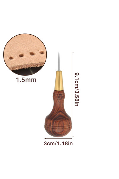 Choice3 12 IMAZY Leather Sewing Stitching Awl with Wooden Handle Hole Punch T...