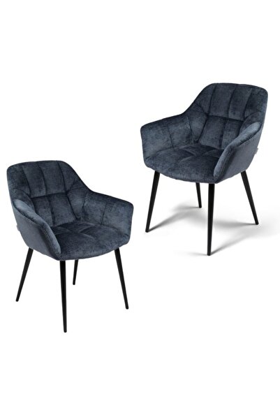 smart home 2 Pcs Modern Velvet Dining Chairs with Curved Barrel Armchair Desi...