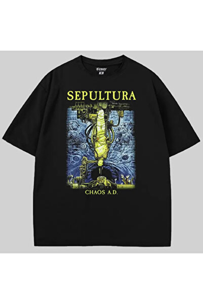 Crazy تي شيرت سيبولتورا كاوس إيه دي قصة فضفاضة