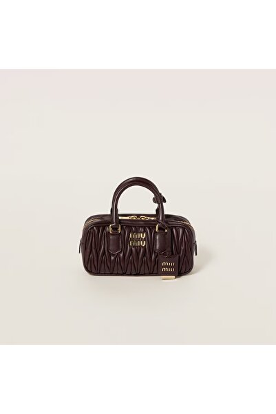 Miu Miu Small Arcadie Top Handle Bag in Matelassé Nappa Leather Crossbody Sho...