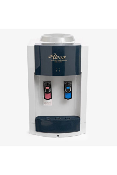 Ugine مبرد مياه - كوري - طاولة، صنبوران، ماء ساخن وبارد، (أبيض/أخضر داكن)