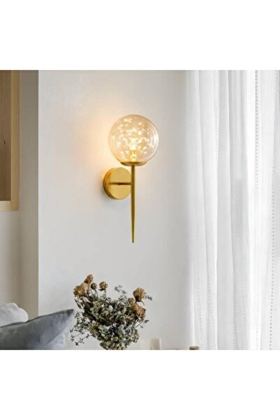 BAB Modern LED Wall Sconce with Golden Base and Glass Ball