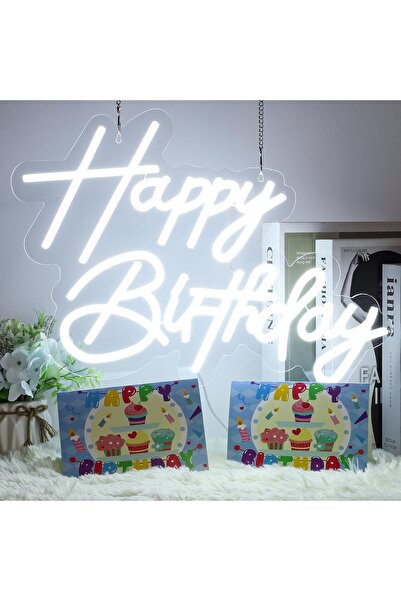 Slasa لافتة نيون LED لعيد ميلاد سعيد، مقاس 41 × 28 سم، مصباح جداري قابل للتعت...