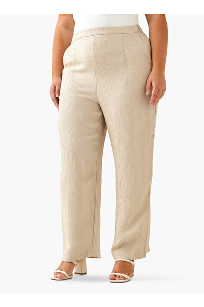 Ulla Popken Straight Fit Textured Pants