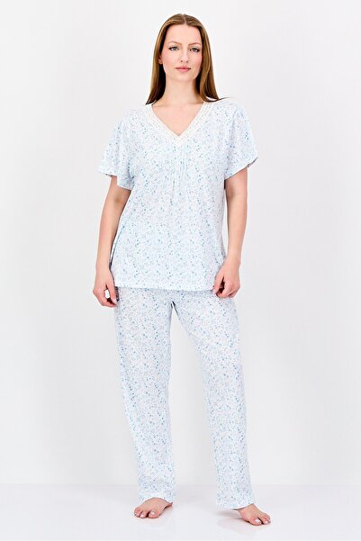 Kathy Ireland Women 2 Pieces Floral Print Top And Bottom Pyjama Set, Multicolor