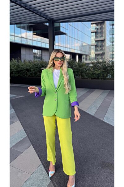 PATRONIZE CREATING YOUR STYLE Kadın Astarlı Yeşil Blazer Ceket