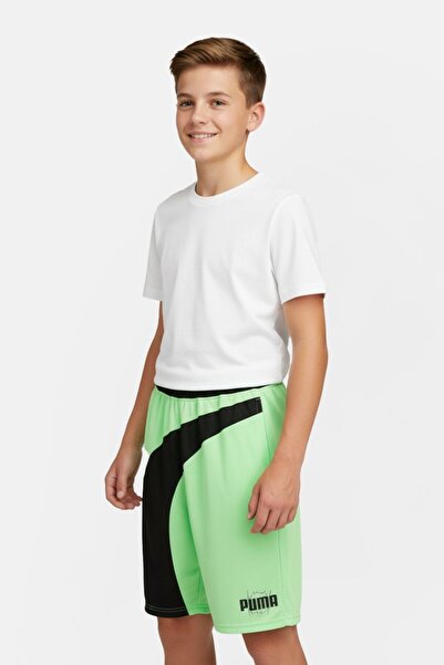 Puma Kids Boy Sportswear Fit Training Shorts, Lime Green